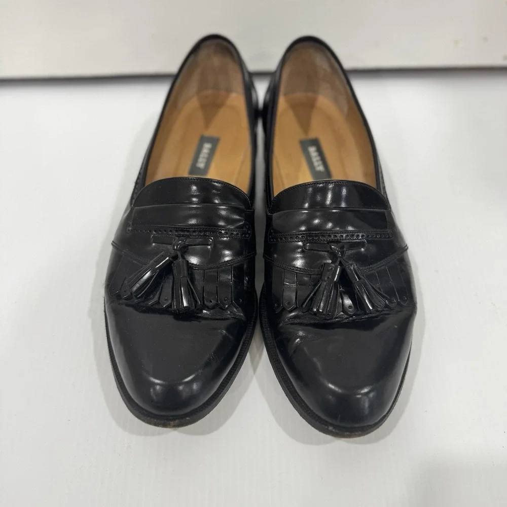 Bally Moresco New Black Tassel Kiltie Loafers Sz US 10 1/2 Made in Italy